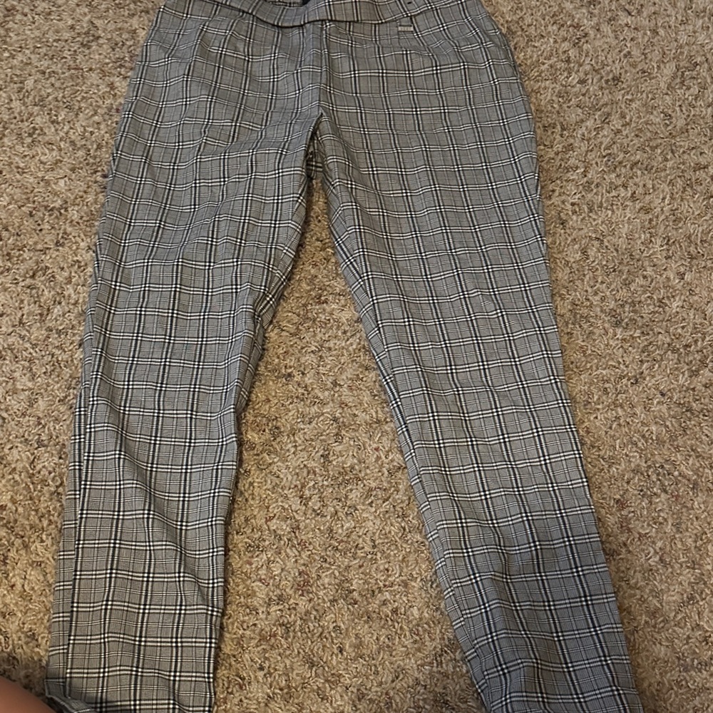 DKNY Black and White Checkered Pants